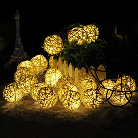 Rattan Ball String Lights