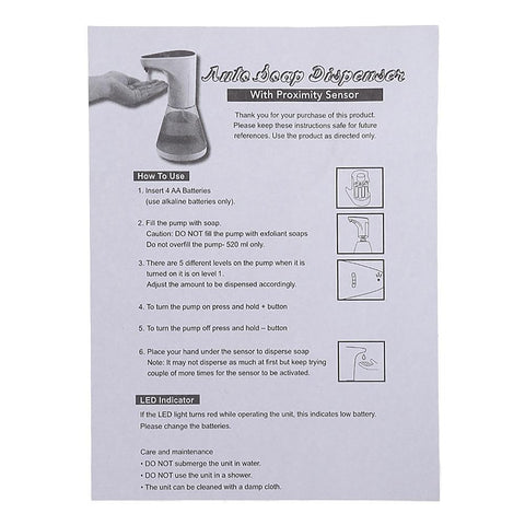 Touchless Soap Easy Dispense