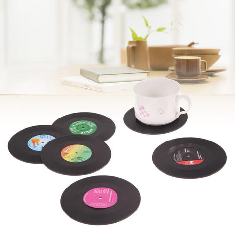 Vinyl Record Coaster Set