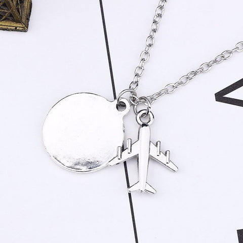 Silver Travel Pendant Necklace