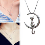Moon Cat Charm Necklace