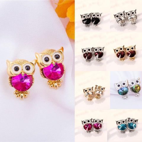 Crystal Owl Earrings