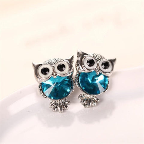 Crystal Owl Earrings