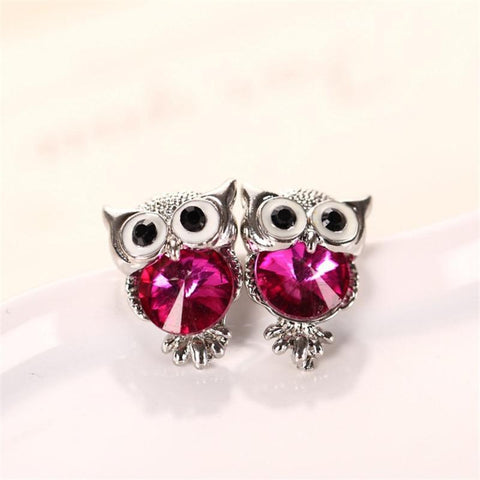 Crystal Owl Earrings