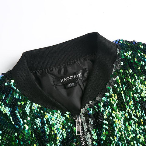 Sequin Bomber Jacker
