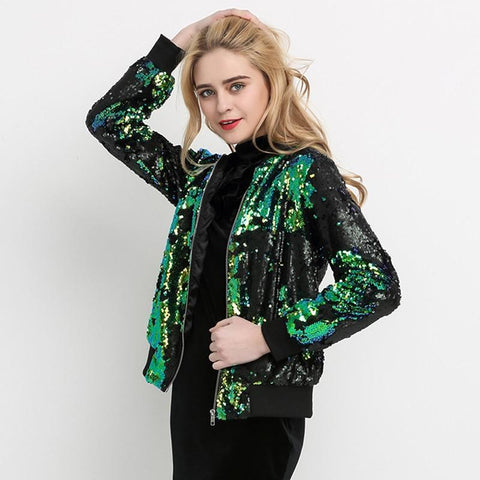 Sequin Bomber Jacker