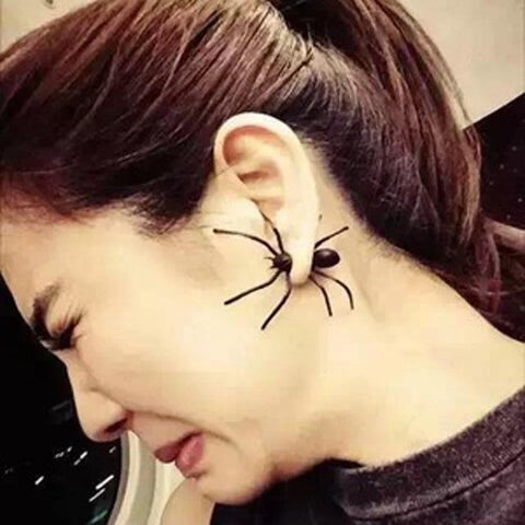 Black Spider Earrings