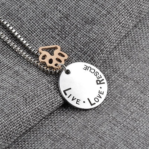 Rescue Paw Print Necklace