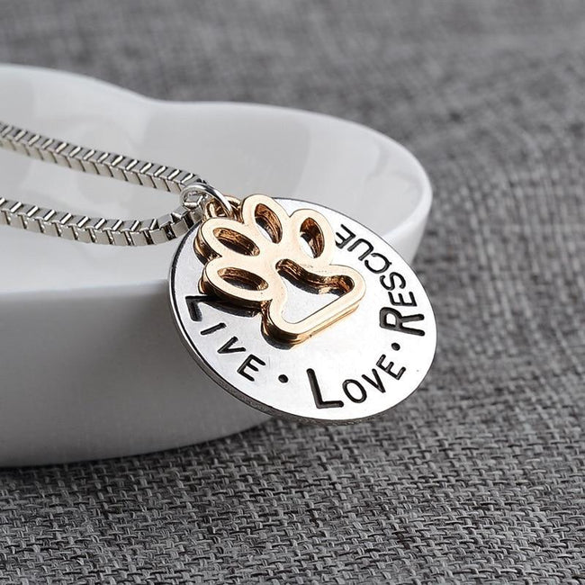 Rescue Paw Print Necklace