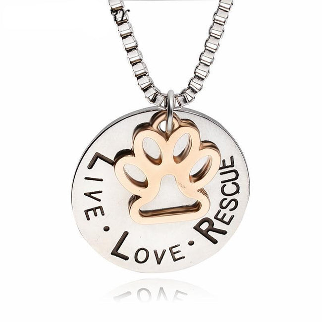 Rescue Paw Print Necklace