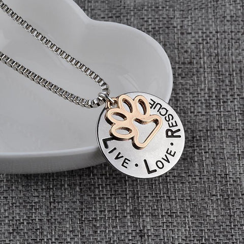Rescue Paw Print Necklace