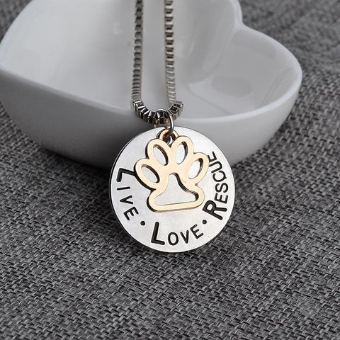 Rescue Paw Print Necklace