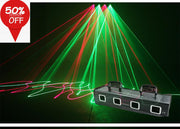 Stage lighting four head four-color laser light KTV room flashing light di di bar light sound control beam laser light