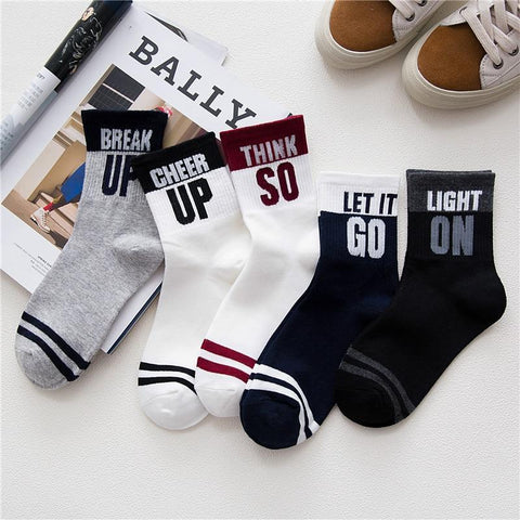 Graphic Print Quotable Socks