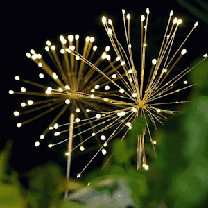 Solar-Powered LED Firework Garden Stake