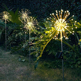 Solar-Powered LED Firework Garden Stake