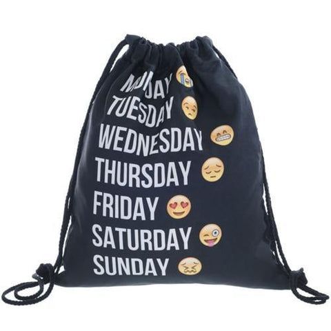 Lightweight Drawstring Emoji Bag