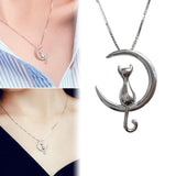 Moon Cat Charm Necklace
