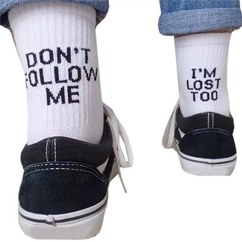 Graphic Print Quotable Socks