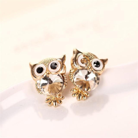 Crystal Owl Earrings