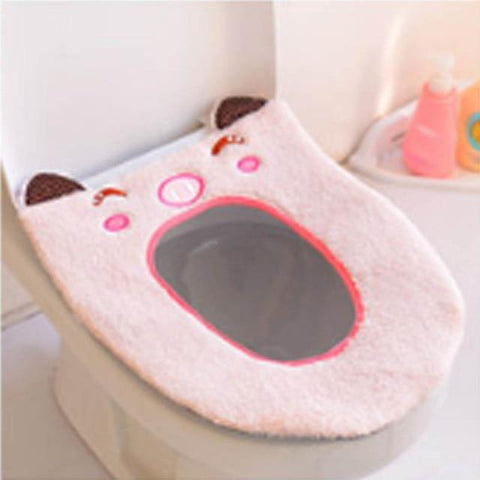 Soft Fabric Cartoon Toilet Seat Cover