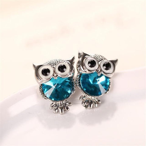 Crystal Owl Earrings